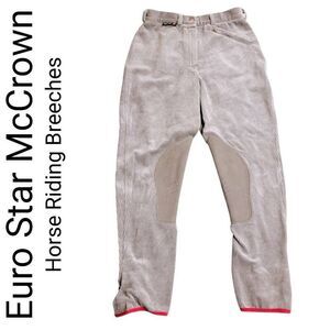 Euro Star McCrown Horse Riding Breeches Gray Corduroy Equestrian Cornet Pants